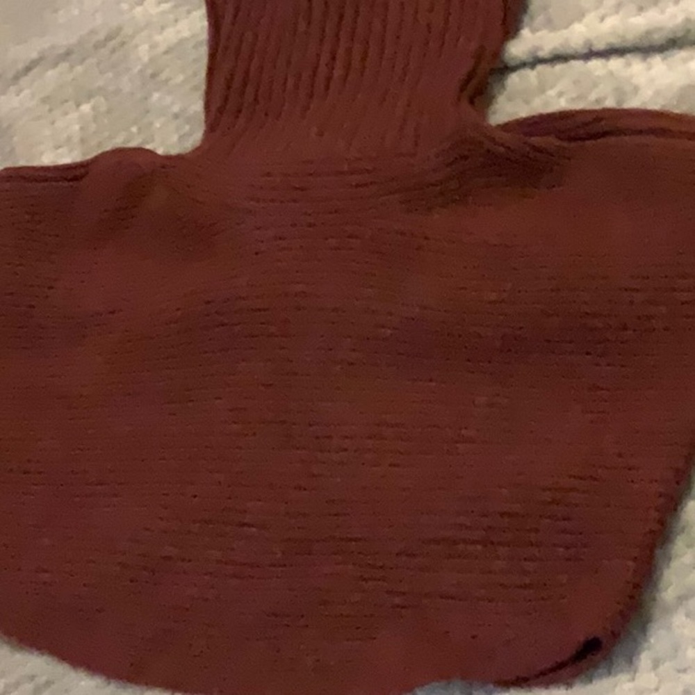 Ribbed Brown Turtleneck Sweater